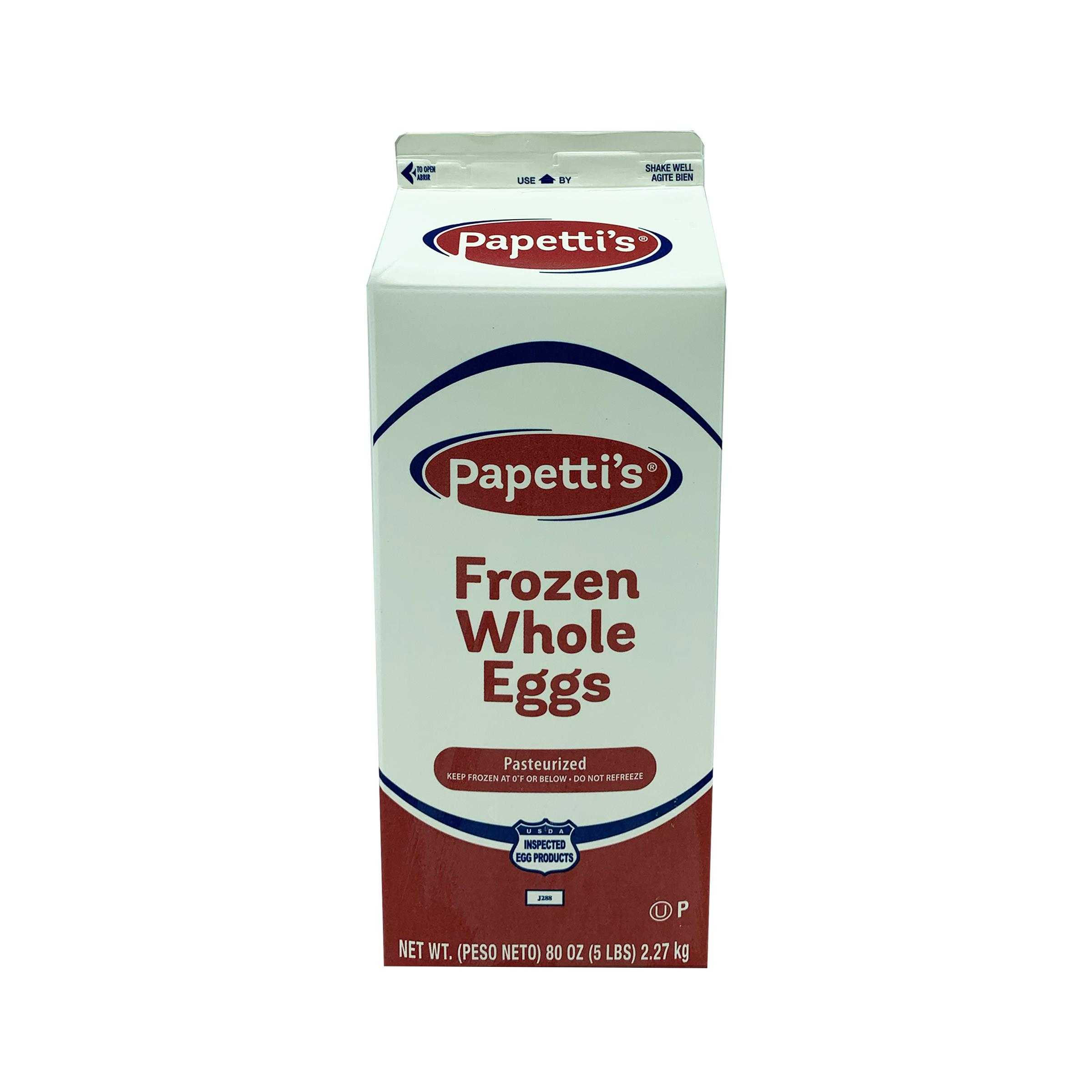 Papetti’s® Frozen Plain Whole Eggs with 24.2% Solids, 6/5 Lb Cartons