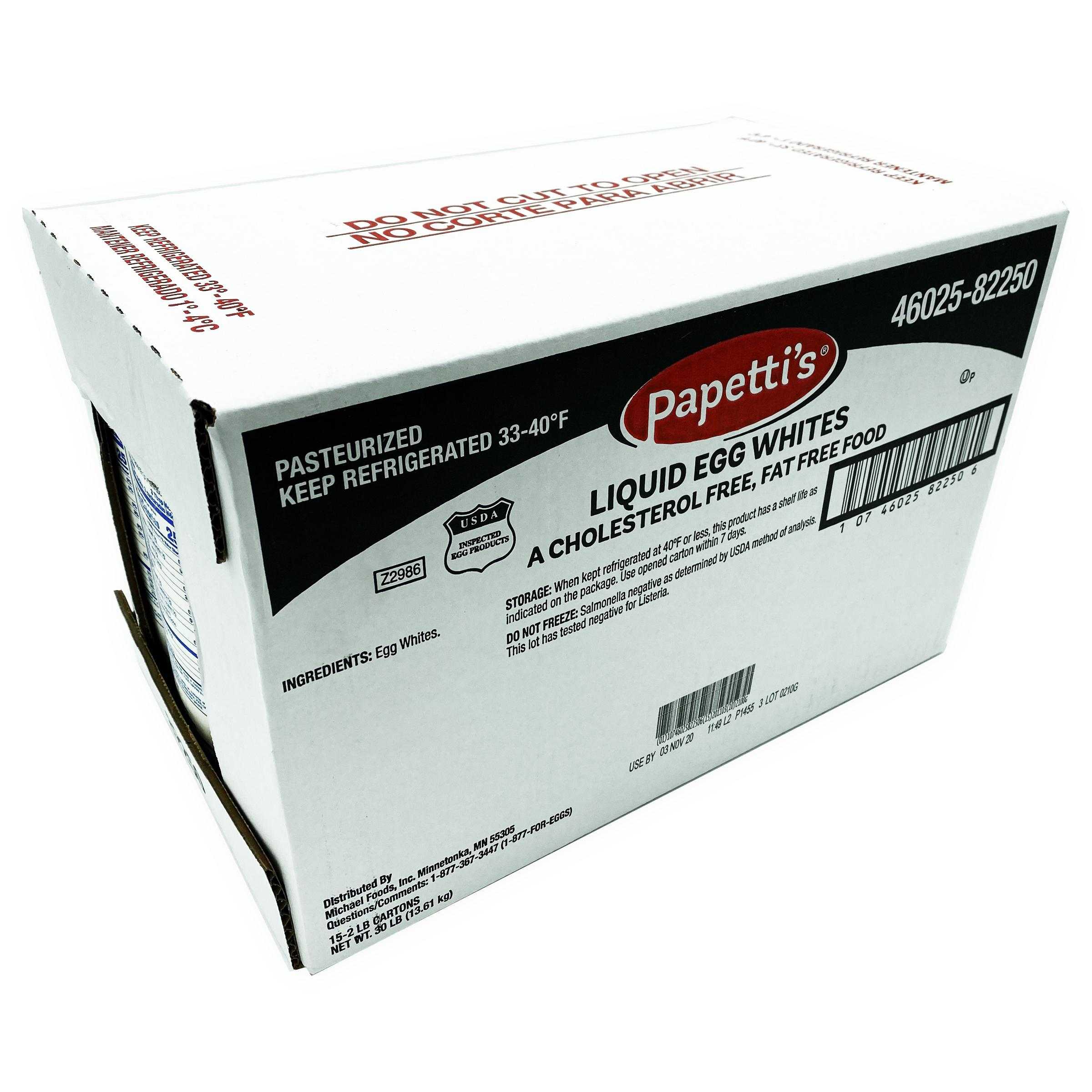 Papetti’s Refrigerated Liquid Egg Whites, 15/2 Lb Cartons